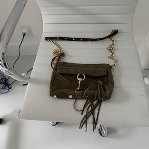 OLIVE GREEN SUEDE CROSSBODY BAG